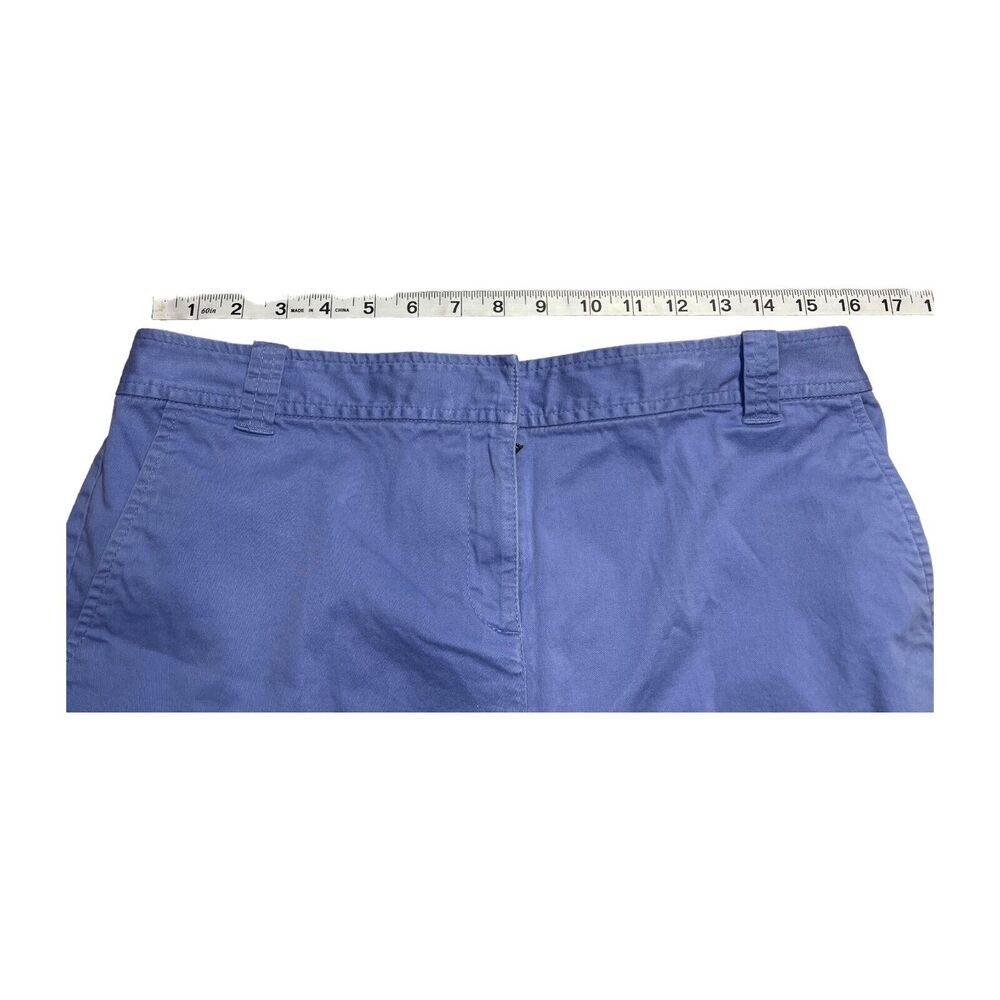 New York & Company Chino Shorts Women's 8 Blue Pockets Zip Fly Mid-Rise Classic - Picture 4 of 6
